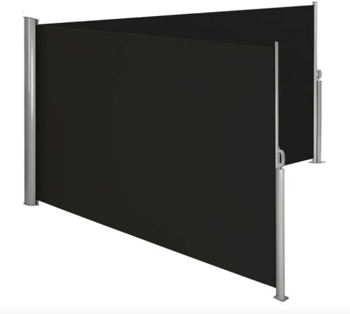 Windproof room divider outdoor and indoor screen double size 160x600 cm black