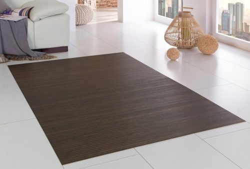 Bamboo mat with edging, dark heat-treated, hardened, natural brown surface in selectable sizes. 