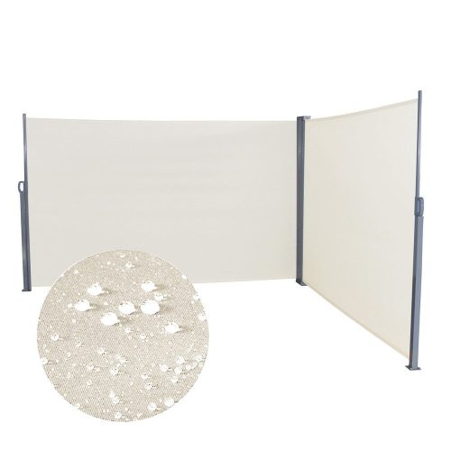 Windproof room divider outdoor and indoor screen double size 200x600 cm beige