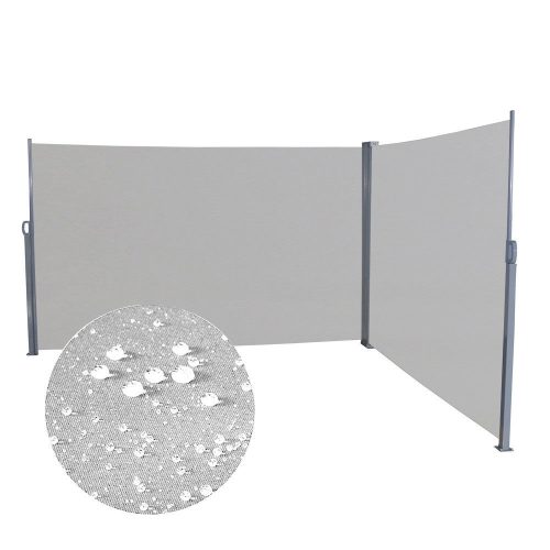 Windproof room divider outdoor and indoor screen double size 200x600 cm gray