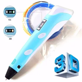   3D nyomtató toll - varázs ceruza LCD kijelzővel PLA és ABS huzalhoz + 3 x 3 méter PLA huzal kezdő készlet 