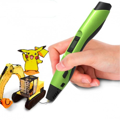 3D printer pen green magic pencil with LCD display for PLA and ABS wire + 3x3 meter PLA wire starter kit 