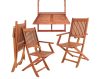 3-piece balcony furniture made of acacia wood, garden seating set, folding chairs with armrests and hanging table