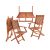 3 részes balkonbútor akácfából kerti ülőgarnitúra összecsukható, karfás székek és függő asztal
