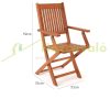 3-piece balcony furniture made of acacia wood, garden seating set, folding chairs with armrests and hanging table
