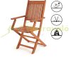 3-piece balcony furniture made of acacia wood, garden seating set, folding chairs with armrests and hanging table