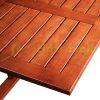 3-piece balcony furniture made of acacia wood, garden seating set, folding chairs with armrests and hanging table