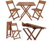 3-part garden seating set made of acacia wood, foldable, space-saving balcony set