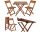 3-part garden seating set made of acacia wood, foldable, space-saving balcony set