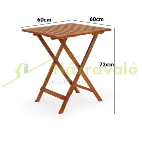   3 részes kerti ülőgarnitúra akácfából összecsukható, helytakarékos balkon készlet