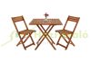 3-part garden seating set made of acacia wood, foldable, space-saving balcony set