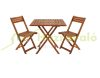 3-part garden seating set made of acacia wood, foldable, space-saving balcony set