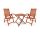 3-piece garden seating set made of eucalyptus wood folding chairs with adjustable seating position