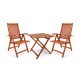 3 részes kerti ülőgarnitúra eukaliptusz fából összecsukható, állítható ülőhelyzetű karfás székek