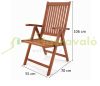 3-piece garden seating set made of eucalyptus wood folding chairs with adjustable seating position