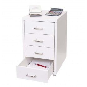   Acél fiókos fémszekrény kis szekrény Gurulós irattartó konténer 4 fiókkal 48x28x41 cm