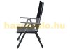 Seating set with 4 chairs with adjustable backs and a table in black