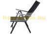 Seating set with 4 chairs with adjustable backs and a table in black