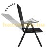 Seating set with 4 chairs with adjustable backs and a table in black