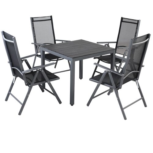 5-piece sofa set with aluminum frame, WPC table top in anthracite color