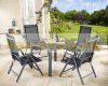 5-piece sofa set with aluminum frame, WPC table top in anthracite color