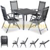 5-piece sofa set with aluminum frame, WPC table top in anthracite color