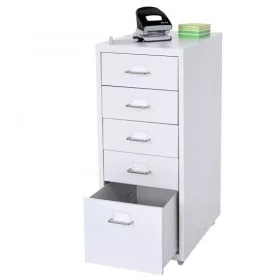   Acél fiókos fémszekrény kis szekrény Gurulós irattartó konténer 5 fiókkal 69x28x44 cm