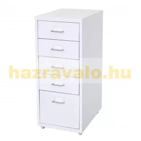   Acél fiókos fémszekrény kis szekrény Gurulós irattartó konténer 5 fiókkal 69x28x44 cm