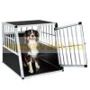 Dog transport mobile car cage carrier kennel 66x90x69 cm slanted back wall