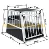 Dog transport mobile car cage carrier kennel 66x90x69 cm slanted back wall