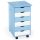 Drawer cabinet blue - white small cabinet. Children's furniture toy holder or filing cabinet rolling container with 6 drawers