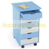 Drawer cabinet blue - white small cabinet. Children's furniture toy holder or filing cabinet rolling container with 6 drawers