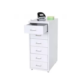   Acél fiókos fémszekrény kis szekrény Gurulós irattartó konténer 6 fiókkal 69x28x44 cm