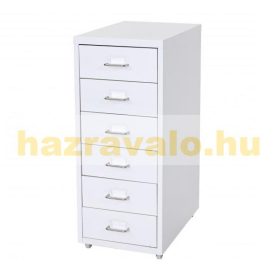   Acél fiókos fémszekrény kis szekrény Gurulós irattartó konténer 6 fiókkal 69x28x44 cm