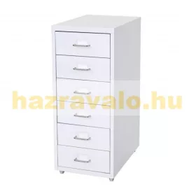   Acél fiókos fémszekrény kis szekrény Gurulós irattartó konténer 6 fiókkal 69x28x44 cm