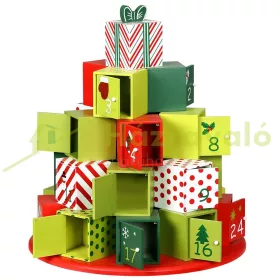   Adventi kalendárium fa naptár kocka színes örök adventi kalendárium