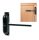 Door closer, door closer, spring-loaded door closing mechanism, black