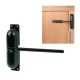 Door closer, door closer, spring-loaded door closing mechanism, black