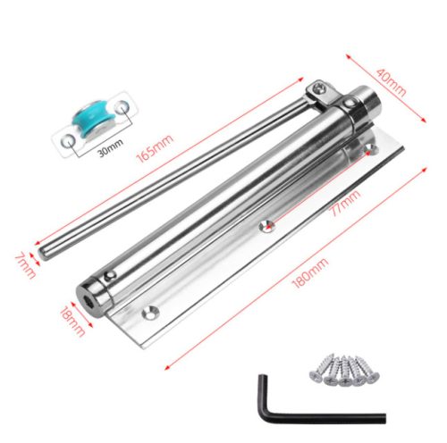 Door closer automatic door closing mechanism made of silver aluminum alloy