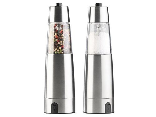 Battery-powered salt and pepper grinder set, motorized salt shaker and pepper grinder - USB charging, non-battery-powered