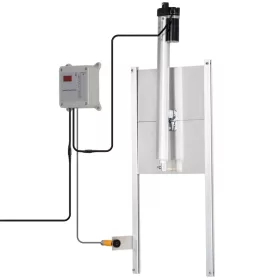   Ajtó lineáris aktuátorral 30x30 cm-es ajtónyitó fényérzékelővel, időzítővel távirányítóval vízálló tyúkól ajtó alumíniumból