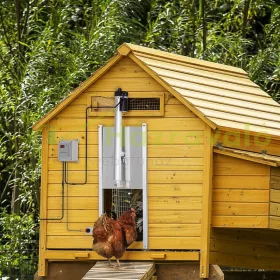   Ajtó lineáris aktuátorral 30x30 cm-es ajtónyitó fényérzékelővel, időzítővel távirányítóval vízálló tyúkól ajtó alumíniumból