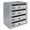 Condominium mailbox 4-piece indoor and outdoor wall-mounted gray CUBO CR letterbox galvanized painted steel