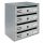 Condominium mailbox 4-piece indoor and outdoor wall-mounted gray CUBO CR letterbox galvanized painted steel