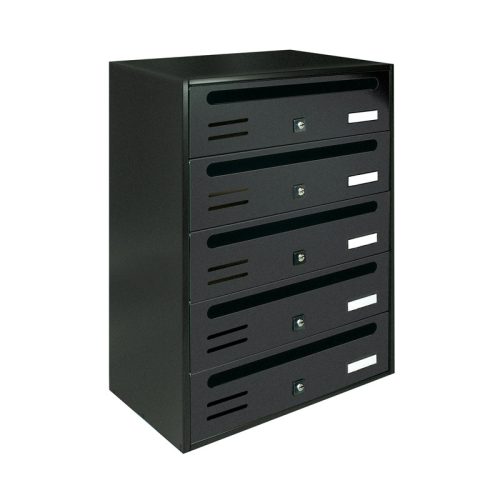 Condominium mailbox 5-piece indoor and outdoor wall-mounted anthracite CUBO CR letterbox galvanized painted steel