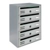 Condominium mailbox 5-piece indoor and outdoor wall-mounted gray CUBO CR letterbox galvanized painted steel