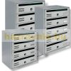 Condominium mailbox 5-piece indoor and outdoor wall-mounted gray CUBO CR letterbox galvanized painted steel