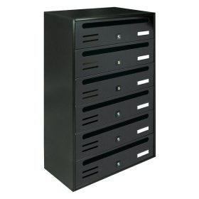   Társasházi postaláda 6 darabos beltéri és kültéri falra szerelhető antracit CUBO CR levélszekrény galvanizált festett acél