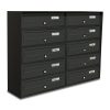 Condominium letterbox 10-piece indoor and outdoor wall-mounted anthracite SLIM 5x2 letterbox galvanized painted steel