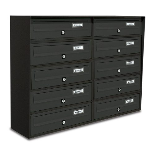 Condominium letterbox 10-piece indoor and outdoor wall-mounted anthracite SLIM 5x2 letterbox galvanized painted steel